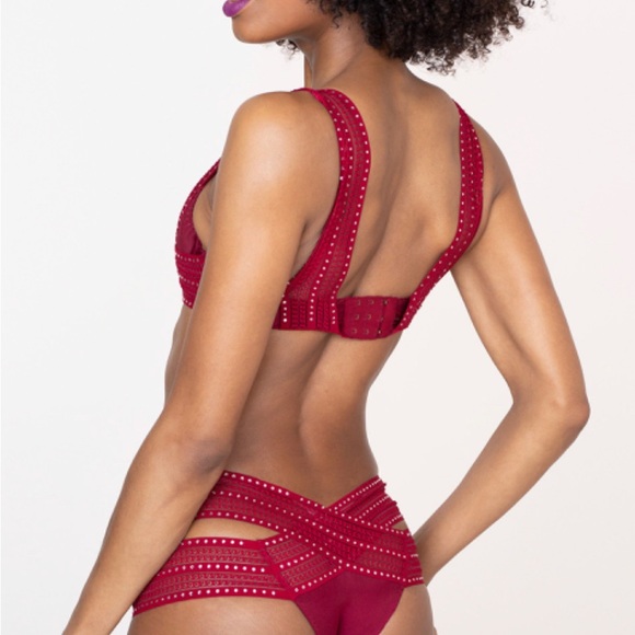 NWT AGENT PROVOCATEUR TIANNA bondage inspired brief crystal embellishments - Picture 5 of 5